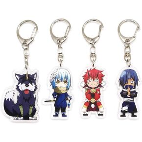 EBTY DREAMS Inc. - Set of 4 Reincarnated Slime Acrylic Keychain Rimuru Tempest, Ranga, Benimaru, Souei