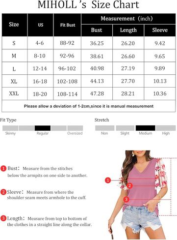 MIHOLL إمرأة الخامس الرقبة كشكش كم تي شيرت 2023 الصيف بلايز عادية قصيرة الأكمام بلوزة شيفون قمصان in Kuwait
