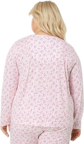 Karen Neuburger Plus Long Sleeve Cardigan PJ Set Love Affair Ditsy 2X (Women's 20W-22W) in Saudi Arabia