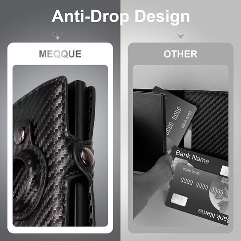 Airtag Wallet for Men,Popup Wallet with Air Tag Holder,RFID Blocking Smart Wallet with Money Clip,Anti-Dispersion Buckle Carbon Fiber Slim Card Wallet Gift for Men in Saudi Arabia