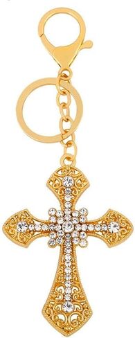 Cross Rhinestone Keychain Car Pendant Purse Bag Cute Crystal Key Holder Arts Craft Inspiration Key Ring Purse Charms in Kuwait