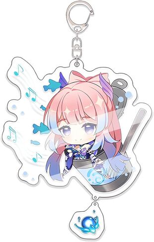 مجموعة سلسلة مفاتيح جينشين إمباكت 6 قطع، سلسلة مفاتيح أكريليك لطيفة الشكل من جينشين، سلاسل مفاتيح هدايا إمباكت جينشين مع حلقة مفاتيح in Kuwait