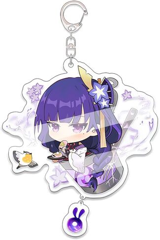 مجموعة سلسلة مفاتيح جينشين إمباكت 6 قطع، سلسلة مفاتيح أكريليك لطيفة الشكل من جينشين، سلاسل مفاتيح هدايا إمباكت جينشين مع حلقة مفاتيح in Kuwait