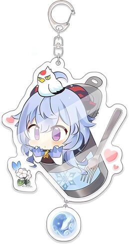 مجموعة سلسلة مفاتيح جينشين إمباكت 6 قطع، سلسلة مفاتيح أكريليك لطيفة الشكل من جينشين، سلاسل مفاتيح هدايا إمباكت جينشين مع حلقة مفاتيح in Kuwait