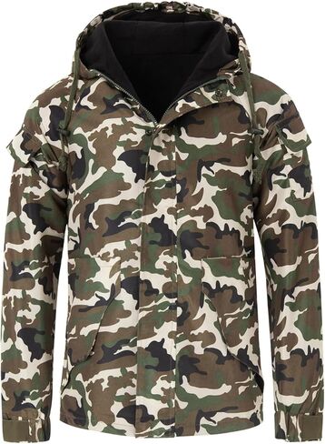 Men's Ski Jackets Windproof Hiking Snowboard Camouflage Thin Hooded Zipper Jacket Water Repellent Snowsuit in Saudi Arabia