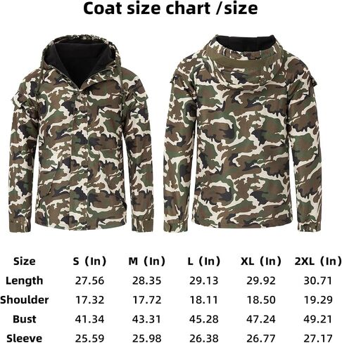 Men's Ski Jackets Windproof Hiking Snowboard Camouflage Thin Hooded Zipper Jacket Water Repellent Snowsuit in Saudi Arabia