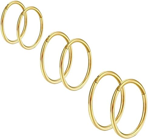 20G حلقات الأنف الفولاذية الجراحية هوب متمحور الفرس الجزء الحلزون الغضروف Daith الزنمة أقراط هيئة ثقب المجوهرات للنساء الرجال الفتيات 6 مم 8 مم 10 مم 12 مم in Kuwait