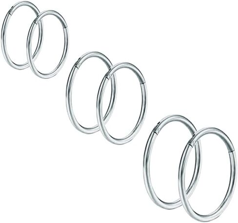 20G Surgical Steel Nose Rings Hoop Hinged Clicker Segment Helix Cartilage Daith Tragus Earrings Body Piercing Jewelry for Women Men Girls 6mm 8mm 10mm 12mm in Saudi Arabia