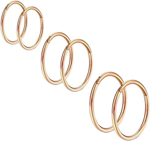 20G Surgical Steel Nose Rings Hoop Hinged Clicker Segment Helix Cartilage Daith Tragus Earrings Body Piercing Jewelry for Women Men Girls 6mm 8mm 10mm 12mm in Saudi Arabia