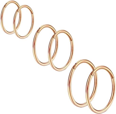 20G Surgical Steel Nose Rings Hoop Hinged Clicker Segment Helix Cartilage Daith Tragus Earrings Body Piercing Jewelry for Women Men Girls 6mm 8mm 10mm 12mm in Saudi Arabia