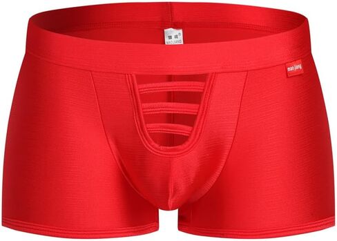 Male Sexy Boxer Cut Out Underwear Briefs Solid Color Nightclub Underwear for Men in Saudi Arabia