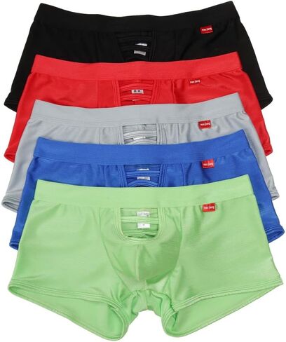 Male Sexy Boxer Cut Out Underwear Briefs Solid Color Nightclub Underwear for Men in Saudi Arabia