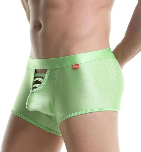 Male Sexy Boxer Cut Out Underwear Briefs Solid Color Nightclub Underwear for Men in Saudi Arabia