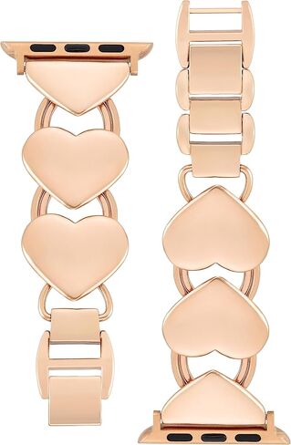 Anne Klein Heart Link Chain Bracelet for Apple Watch Secure, Adjustable, Apple Watch Band Replacement, Fits Most Wrists in Saudi Arabia