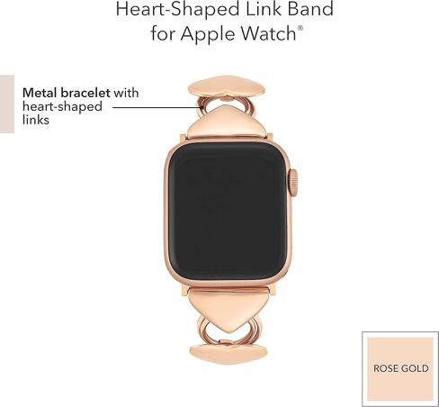 Anne Klein Heart Link Chain Bracelet for Apple Watch Secure, Adjustable, Apple Watch Band Replacement, Fits Most Wrists in Saudi Arabia