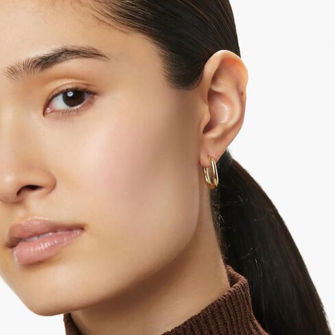 Ana Luisa Rox Rectangle Hoop Earrings - Chic 14K Gold Plated Hoop Earrings & Silver Rhodium Plated Huggie Hoops - Hypoallergenic, Water-Resistant, Tarnish-Free - Square Hoop Earrings for Women in Saudi Arabia