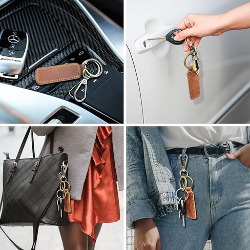 LCdaymini Leather Keychain for Men Women Leather Key Fob Key Chain Holder with Belt Loop Clip for Keys in Saudi Arabia