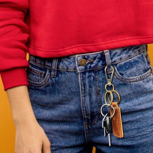 LCdaymini Leather Keychain for Men Women Leather Key Fob Key Chain Holder with Belt Loop Clip for Keys in Saudi Arabia