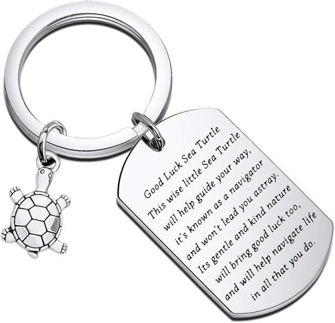 BNQL Sea Turtle Keychain Good Luck Sea Turtle Gifts Turtle Keyring Tortoise Charm Lucky Turtle Gifts for Turtle Lovers Friends (SILVER) in Kuwait