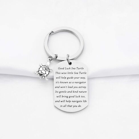 BNQL Sea Turtle Keychain Good Luck Sea Turtle Gifts Turtle Keyring Tortoise Charm Lucky Turtle Gifts for Turtle Lovers Friends (SILVER) in Kuwait