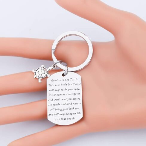BNQL Sea Turtle Keychain Good Luck Sea Turtle Gifts Turtle Keyring Tortoise Charm Lucky Turtle Gifts for Turtle Lovers Friends (SILVER) in Kuwait