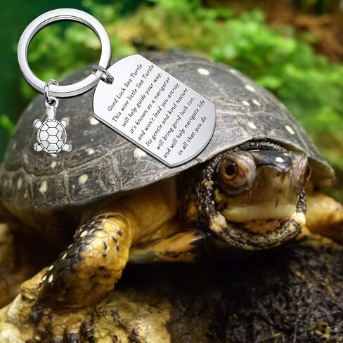 BNQL Sea Turtle Keychain Good Luck Sea Turtle Gifts Turtle Keyring Tortoise Charm Lucky Turtle Gifts for Turtle Lovers Friends (SILVER) in Kuwait