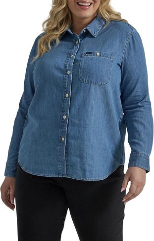 Lee Women's Plus Size Legendary Long Sleeve All Purpose Button Down Shirt in Saudi Arabia