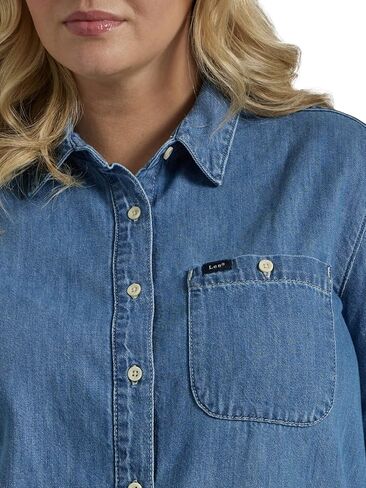 Lee Women's Plus Size Legendary Long Sleeve All Purpose Button Down Shirt in Saudi Arabia