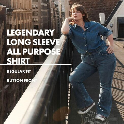 Lee Women's Plus Size Legendary Long Sleeve All Purpose Button Down Shirt in Saudi Arabia