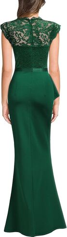 فستان زفاف رسمي طويل من MISSMAY للنساء من الدانتيل الزهري بدون أكمام in Kuwait