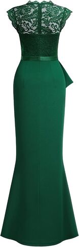 فستان زفاف رسمي طويل من MISSMAY للنساء من الدانتيل الزهري بدون أكمام in Kuwait