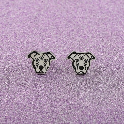 Lywjyb Birdgot American Pitbull Dog Stud Earrings Pitbull Earrings Pitbull Dog Gift for Women Girlfriend in Kuwait