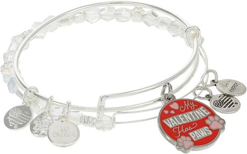 Alex and Ani A22SETPETSS,My Valentine Has Paws Set of 2,Shiny Silver,Red,Bracelet in Saudi Arabia