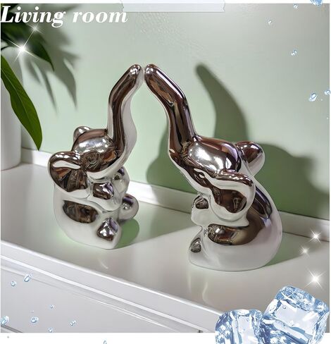 باربزون واجون حامل خاتم على شكل فيل للمجوهرات من قطعتين، حامل مجوهرات الفيل، حامل خاتم الخطوبة للزفاف، هدايا الفيل للنساء، فضي in Kuwait