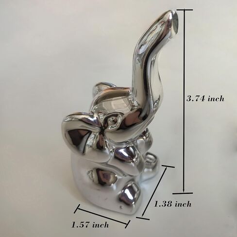 باربزون واجون حامل خاتم على شكل فيل للمجوهرات من قطعتين، حامل مجوهرات الفيل، حامل خاتم الخطوبة للزفاف، هدايا الفيل للنساء، فضي in Kuwait