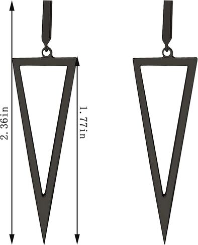 QUSIJIA Chic Black Metal Geometry Dangle Drop Earrings Hypoallergenic Stainless Flat Earrings For Women Girls in Kuwait