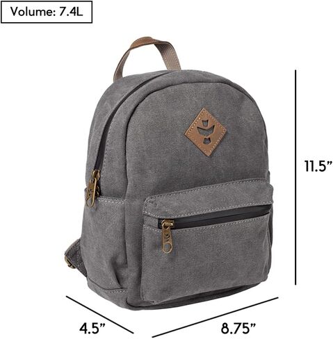 حقيبة ظهر صغيرة مقاومة للرائحة من ريفيلري وقابلة للقفل ومقاومة للماء مع نظام فلتر كربون - 7.4 لتر (رمادي) in Kuwait