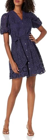 Shoshanna Women's Lina Eyelet Puff Sleeve Mini Dress in Saudi Arabia