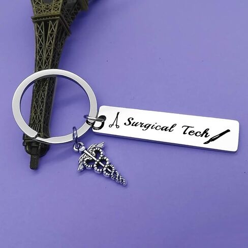 Surgical Tech Keychain for Surgical Technologist Gift Personalized Surgery Tech Jewelry Gifts for Surgical Nurse Doctor Medical Student Graduation Gift Keyring in Saudi Arabia
