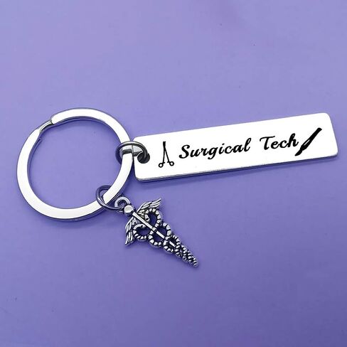 Surgical Tech Keychain for Surgical Technologist Gift Personalized Surgery Tech Jewelry Gifts for Surgical Nurse Doctor Medical Student Graduation Gift Keyring in Saudi Arabia