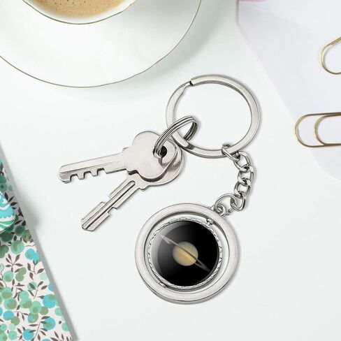 GRAPHICS & MORE Planet Saturn with Rings Solar System Keychain Spinning Round Chrome Plated Metal in Saudi Arabia