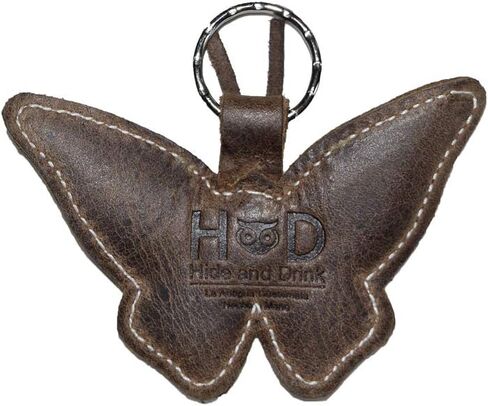Hide & Drink, Leather Butterfly Keychain/Key Ring/Stuffed Animal/Nature Lover/Flying Insect, Handmade :: Bourbon Brown in Saudi Arabia