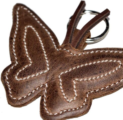 Hide & Drink, Leather Butterfly Keychain/Key Ring/Stuffed Animal/Nature Lover/Flying Insect, Handmade :: Bourbon Brown in Saudi Arabia