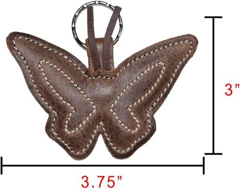 Hide & Drink, Leather Butterfly Keychain/Key Ring/Stuffed Animal/Nature Lover/Flying Insect, Handmade :: Bourbon Brown in Saudi Arabia