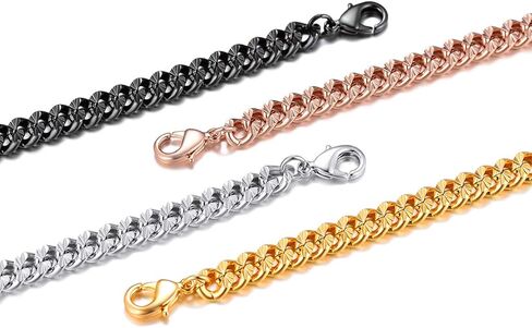 سوار تشينز برو رجالي 7 مم من سلسلة كابح بقطع ألماس 7 مم، مطلي بالذهب الوردي عيار 18 قيراط (صندوق هدية مرسل) in Kuwait