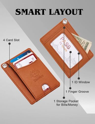 محافظ جلدية للرجال، محفظة أنيقة ثنائية الطي تحجب تقنية RFID، مجموعة محفظتين نحيفتين للرجال (12+6 فتحات للبطاقات) تأتي مع صندوق هدايا فاخر in Saudi Arabia