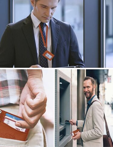 محافظ جلدية للرجال، محفظة أنيقة ثنائية الطي تحجب تقنية RFID، مجموعة محفظتين نحيفتين للرجال (12+6 فتحات للبطاقات) تأتي مع صندوق هدايا فاخر in Saudi Arabia