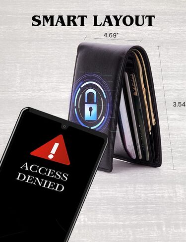 محافظ جلدية للرجال، محفظة أنيقة ثنائية الطي تحجب تقنية RFID، مجموعة محفظتين نحيفتين للرجال (12+6 فتحات للبطاقات) تأتي مع صندوق هدايا فاخر in Kuwait