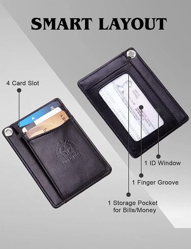 محافظ جلدية للرجال، محفظة أنيقة ثنائية الطي تحجب تقنية RFID، مجموعة محفظتين نحيفتين للرجال (12+6 فتحات للبطاقات) تأتي مع صندوق هدايا فاخر in Kuwait