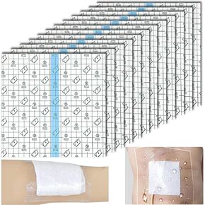 25PCS Waterproof Dialysis Catheter Shower Cover (7.8"x7.8"), Adhesive PICC Line Shower Cover, Stretchable Wound Cover for Showering & Tattoo Cover for Swimming,Shower Shield to Keep Protected Area Dry
